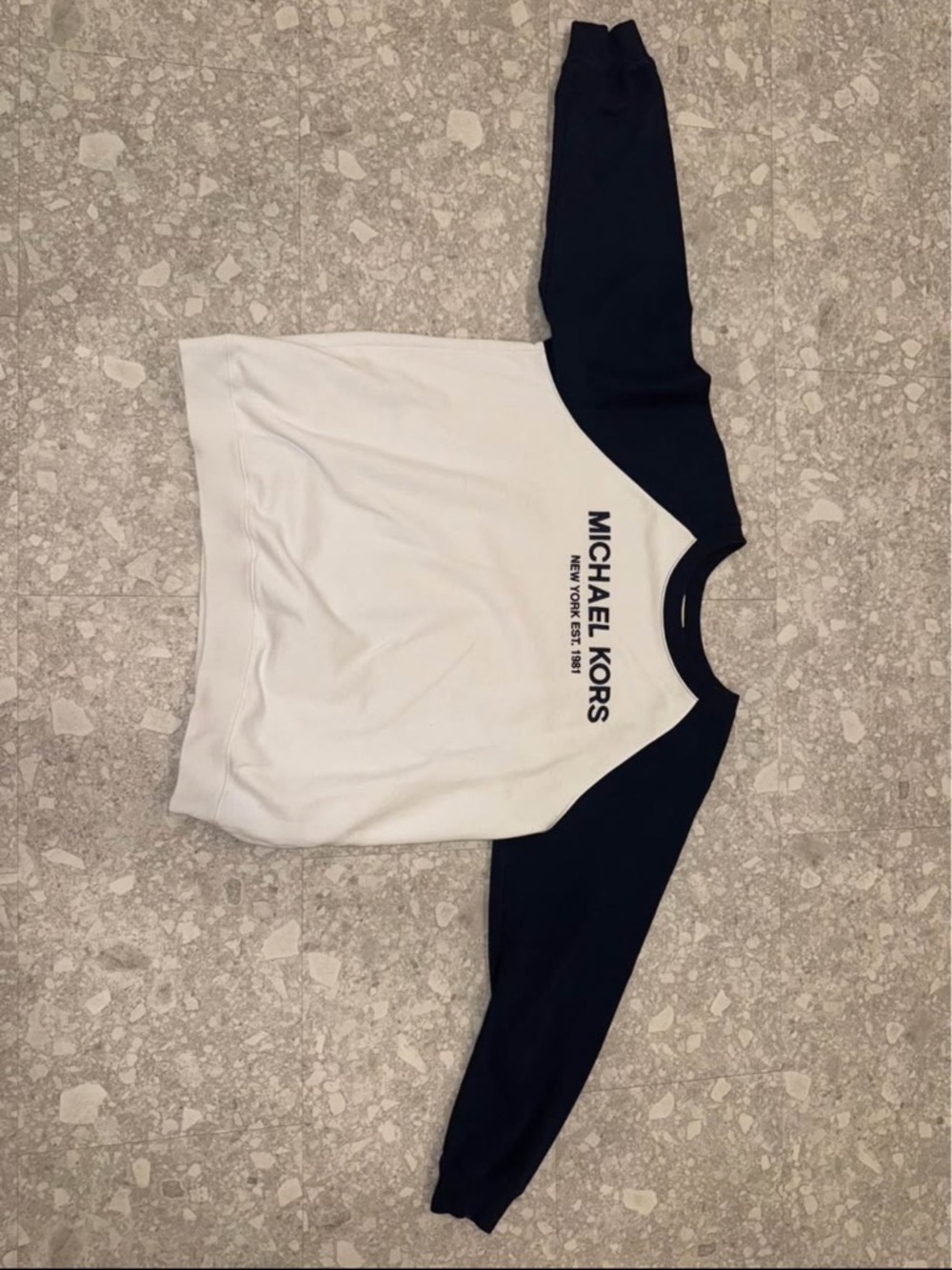 Michael Kors Black & White Raglan Logo Sweatshirt